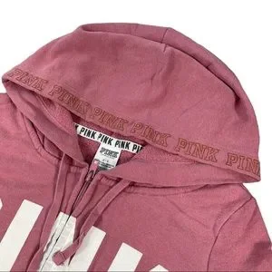 Pull à Capuche Victoria's Secret PINK Wreath - Léger, Marbré, Zip Complet - Neuf Avec étiquettes
